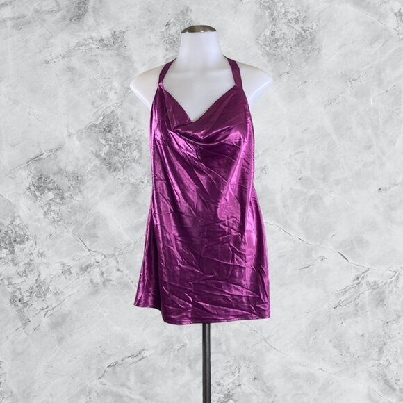 MORE TO COME Courtney Halter Mini Dress - Magenta - Picture 2 of 11